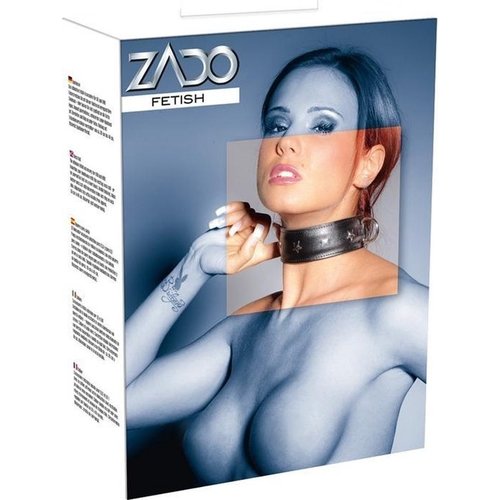 ZADO Lederen Halsband met Studs en Metalen Ringen