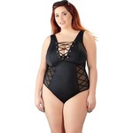 Cottelli Collection Plus Uitdagende Body en Zwempak met Veters 4XL