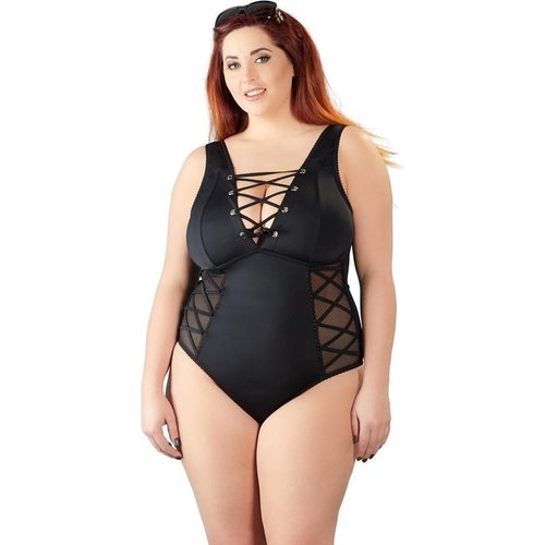 Cottelli Collection Plus Uitdagende Body en Zwempak met Veters 4XL