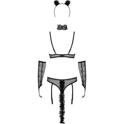 Obsessive Sexy Catwoman Lingerie Set met Oortjes