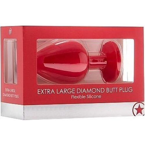 Ouch! Siliconen Buttplug met Diamant XL