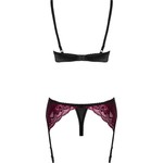 Obsessive Jarretel Lingerie Set met Sierlijke Patronen S/M