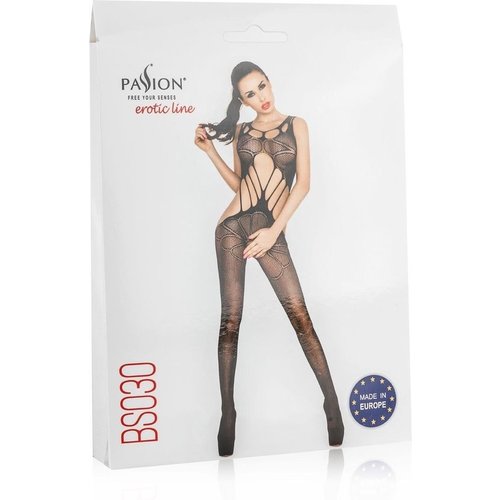 Passion Lingerie Netstof Catsuit met Open Kruis Ontwerp Medium