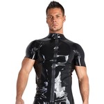 Late X Latex Mannen Shirt met Rits