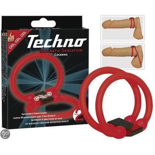 Techno Techno Magnetisch Siliconen Dubbele Cockring