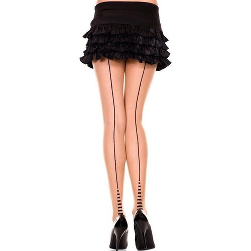 Music legs Panty Met Verticale Zwarte Streep