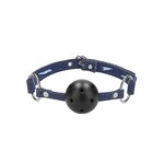 Ouch! Breathable Ball Gag met Spijkerstof Harnas