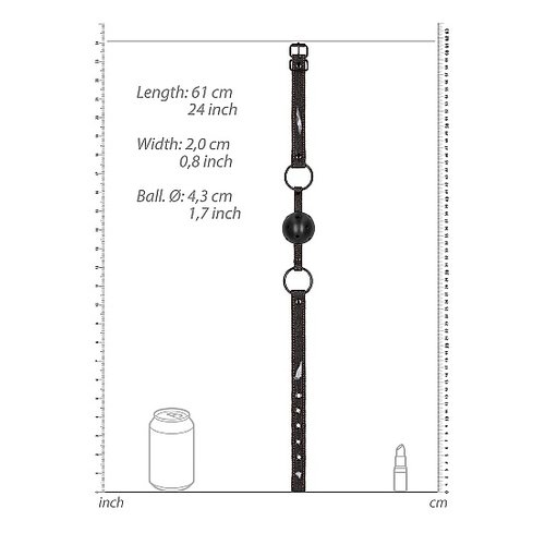 Ouch! Breathable Ball Gag met Spijkerstof Harnas