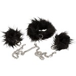 Bad Kitty Pluche Halsband met Polsboeien Klittenband Sluiting