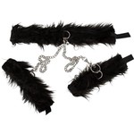 Bad Kitty Pluche Halsband met Polsboeien Klittenband Sluiting