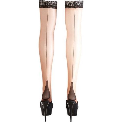 Cottelli Collection Stockings & Hosiery Hold Up Kousen met Dunne Naad Small