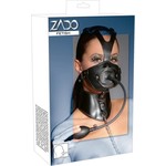 ZADO Leren Masker met Gag en Aangelijnd Halsband