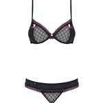 Obsessive Lingerie Set met Sexy Strikjes en Lijntjes L/XL