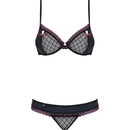 Obsessive Lingerie Set met Sexy Strikjes en Lijntjes L/XL