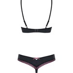 Obsessive Lingerie Set met Sexy Strikjes en Lijntjes L/XL