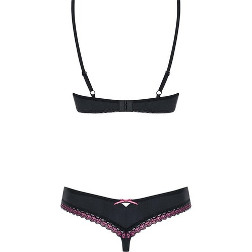 Obsessive Lingerie Set met Sexy Strikjes en Lijntjes L/XL