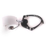 Kiotos Leather Fetish Ball Gag met WC Rol Houder Verstelbaar