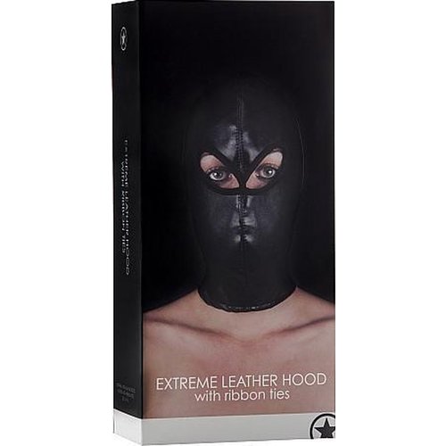 Ouch! Lederen Hoofmasker met Vetersluiting