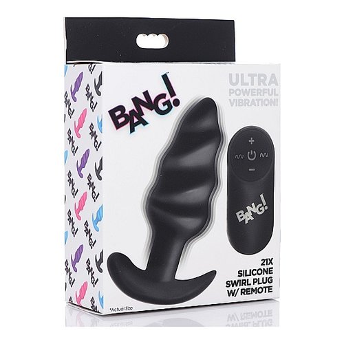 Bang! Vibrerende Siliconen Swirl Buttplug