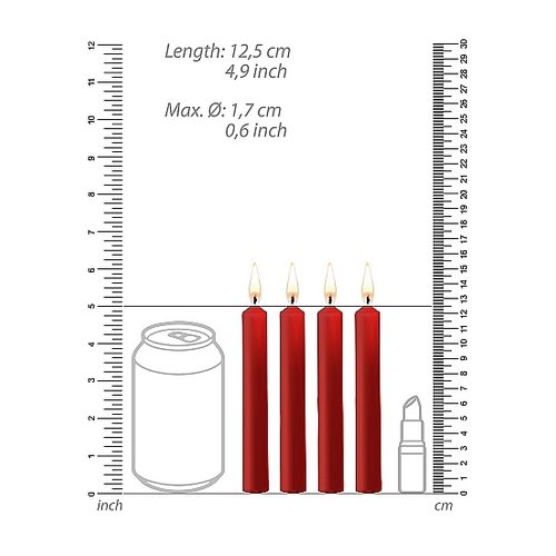 Ouch! Teasing Wax Erotische Kaarsen Rood 4 st