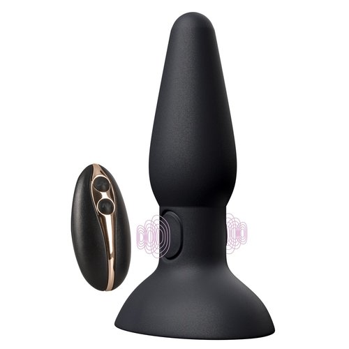 Black Velvets Kloppende Buttplug met Vibratie en Dubbele Motor