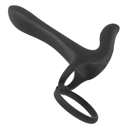 Black Velvets Koppel Vibrator met Penis en Balzak Ring