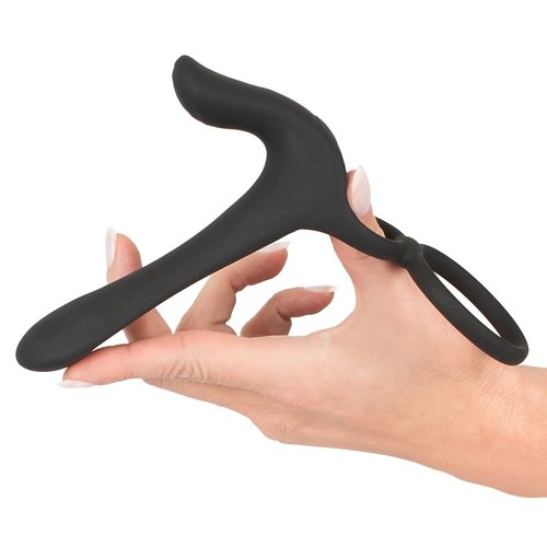 Black Velvets Koppel Vibrator met Penis en Balzak Ring