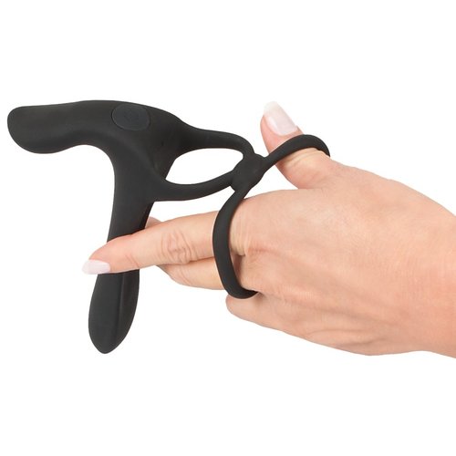 Black Velvets Koppel Vibrator met Penis en Balzak Ring