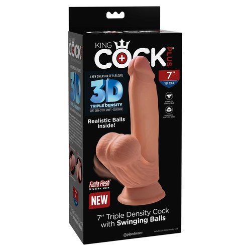 King Cock Triple Density Dildo Zuignap Dildo Zwaaiend Balzak