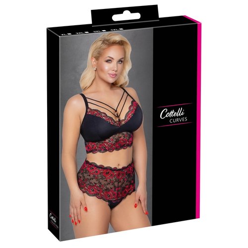 Cottelli Curves Curvy Bloemen Kanten Hoge Lingerie Set