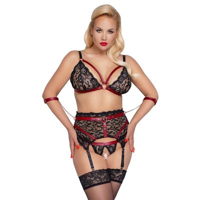 Cottelli Collection Bondage Curvy Jarretel Bondage Lingerie Set Elegant en Ondeugend Curvy Jarretel Bondage Lingerie Set Elegant en Ondeugend