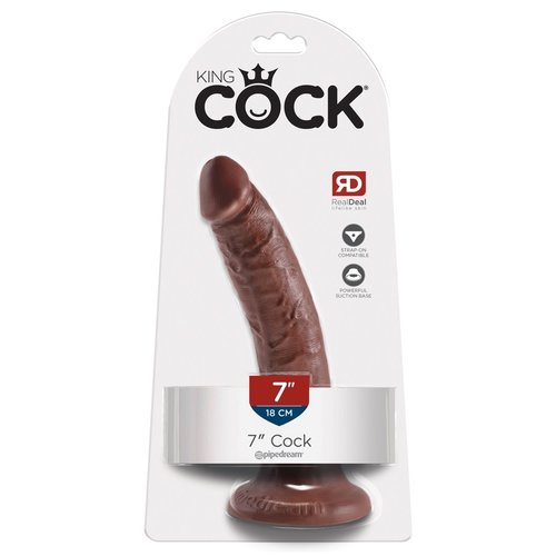 King Cock King Cock Natuurlijke Dildo Medium Donkerbruin