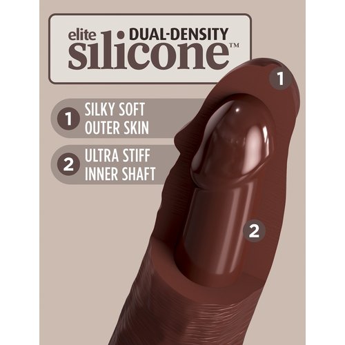 King Cock Dual Density Elite Realistische Dildo XL Donker