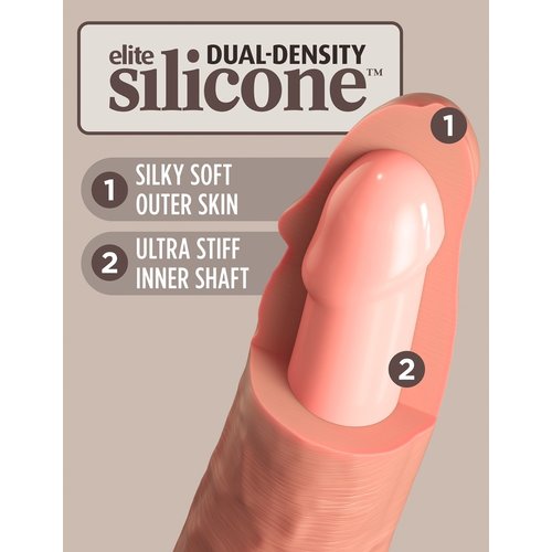 King Cock Dual Density Vibrerende Dildo Elite Thin Medium Beige