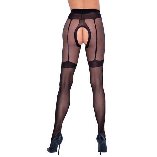 Cottelli Collection Stockings & Hosiery Sexy Open Panty met Faux Jarretel Uitstraling