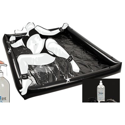 Vinyl Laken Bad met Bondage Boeien en Glijmiddel