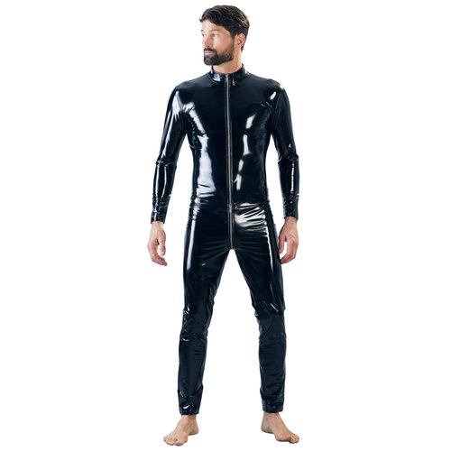 Black Level Vinyl Lak Body Jumpsuit voor Mannen