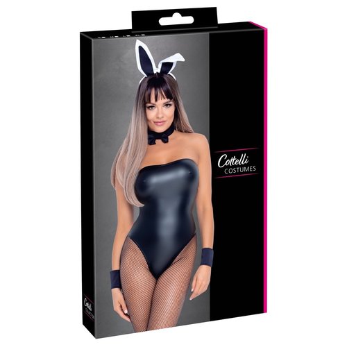 Cottelli Collection Costumes Wetlook Bunny Kostuum Set met Accessoires