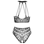 NOXQSE Sexy Mesh Halternek Lingerie Set