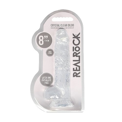 RealRock Realistisch Doorzichtige dildo met Balzak 19 cm