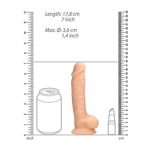 RealRock Realrock  Siliconen Dildo met Balzak 18 cm