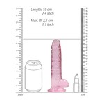 RealRock Realistic Dildo met Balzak Transparant 17 cm Roze