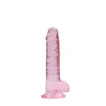 RealRock Realistic Dildo met Balzak Transparant 17 cm Roze