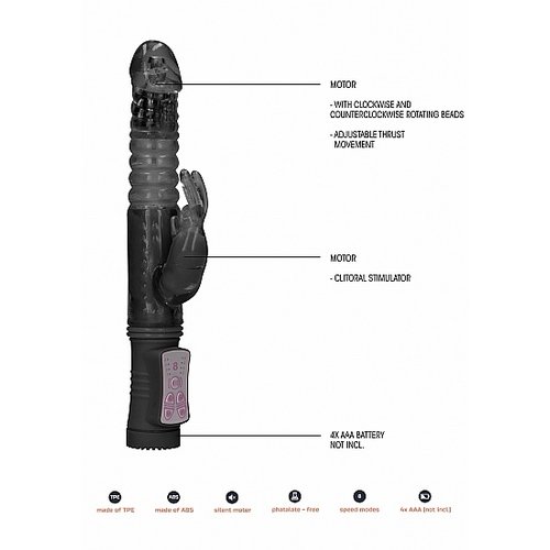 GC Thrusting Rabbit Stotende Vibrator Zwart