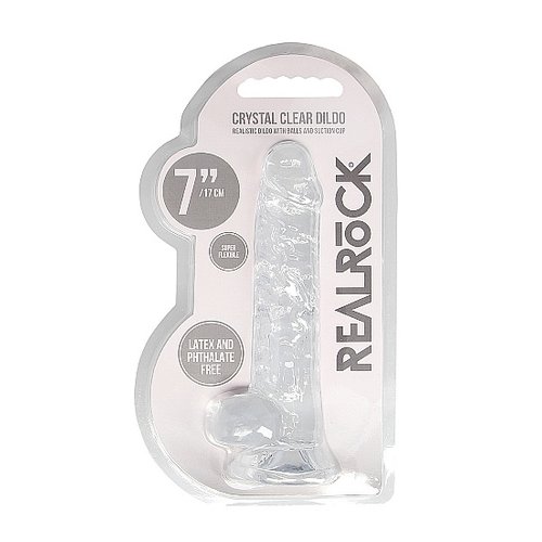 RealRock Realistic Dildo met Balzak Transparant 17 cm