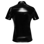 Black Level Vinyl Lak Wetlook Polo Shirt Mannen