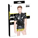 Black Level Vinyl Lak Wetlook Polo Shirt Mannen