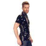 Black Level Vinyl Lak Polo Shirt Wetlook Mannen