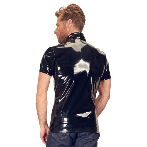 Black Level Vinyl Lak Polo Shirt Wetlook Mannen