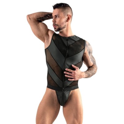 Halftransparante Mannen Body met Jockstrap en Rits